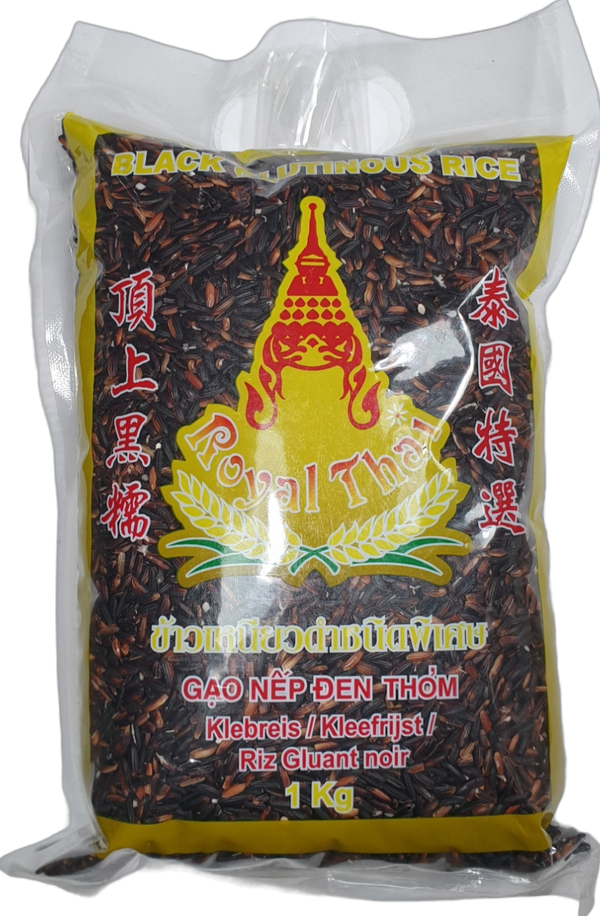 Black Glutinous Rice 1kg ข้าวเหนียวดำคัดพิเศษ ตราโรเยลไทย(Royal Thai Brand)