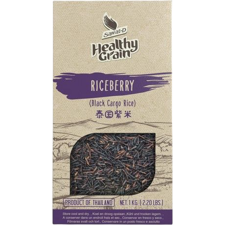 Thai Rice Berry (Black Cargo Rice) 1kg (Sawat-D Brand)