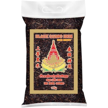 Rice Berry (Black Cargo Rice) 1kg (Royal Thai Brand)