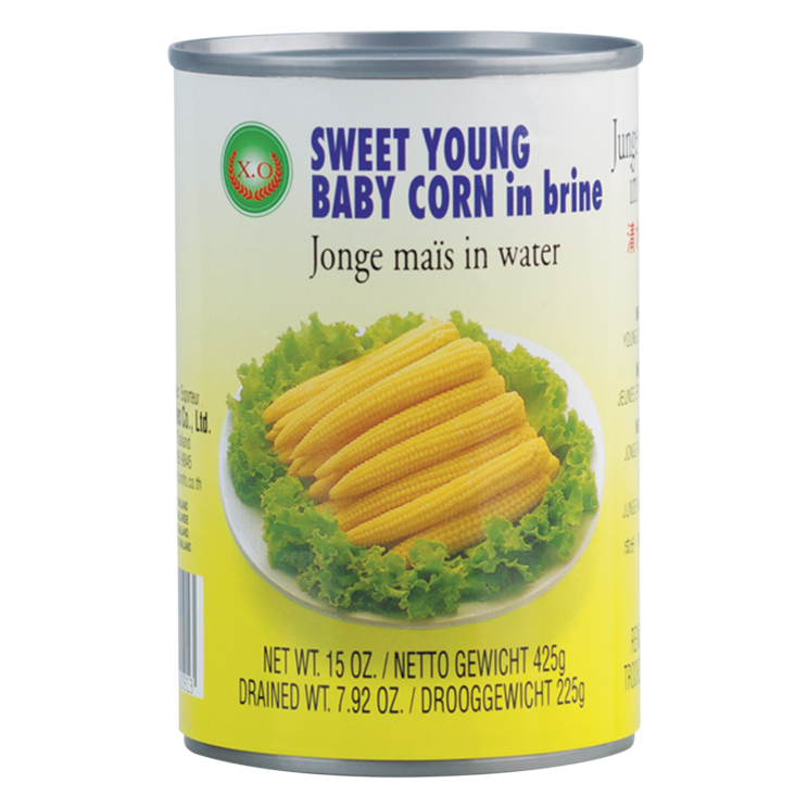Sweet Young Baby Corn in Brine 425g (X.O Brand)