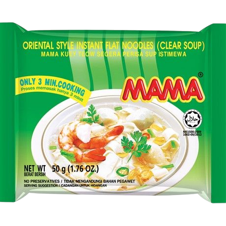 Instant Flat Noodles Clear Soup 50g (Mama Brand)
