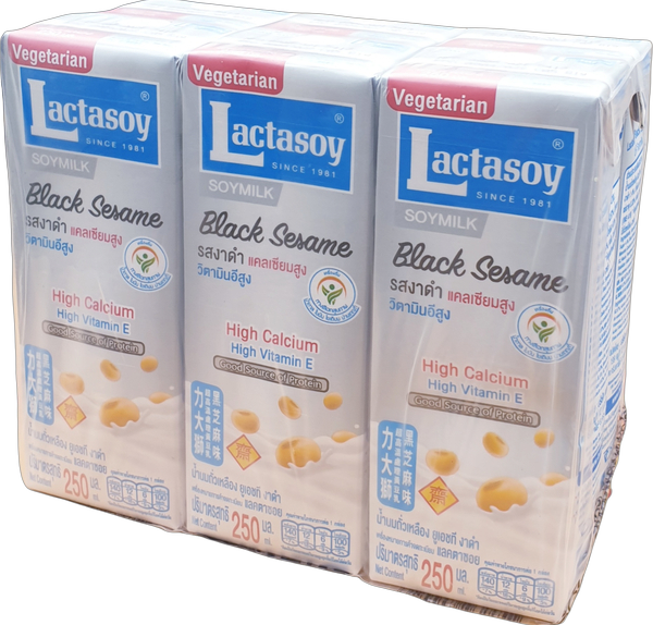Soy Milk Black Sesame 250mlx6 pcs   (Lactasoy Brand)