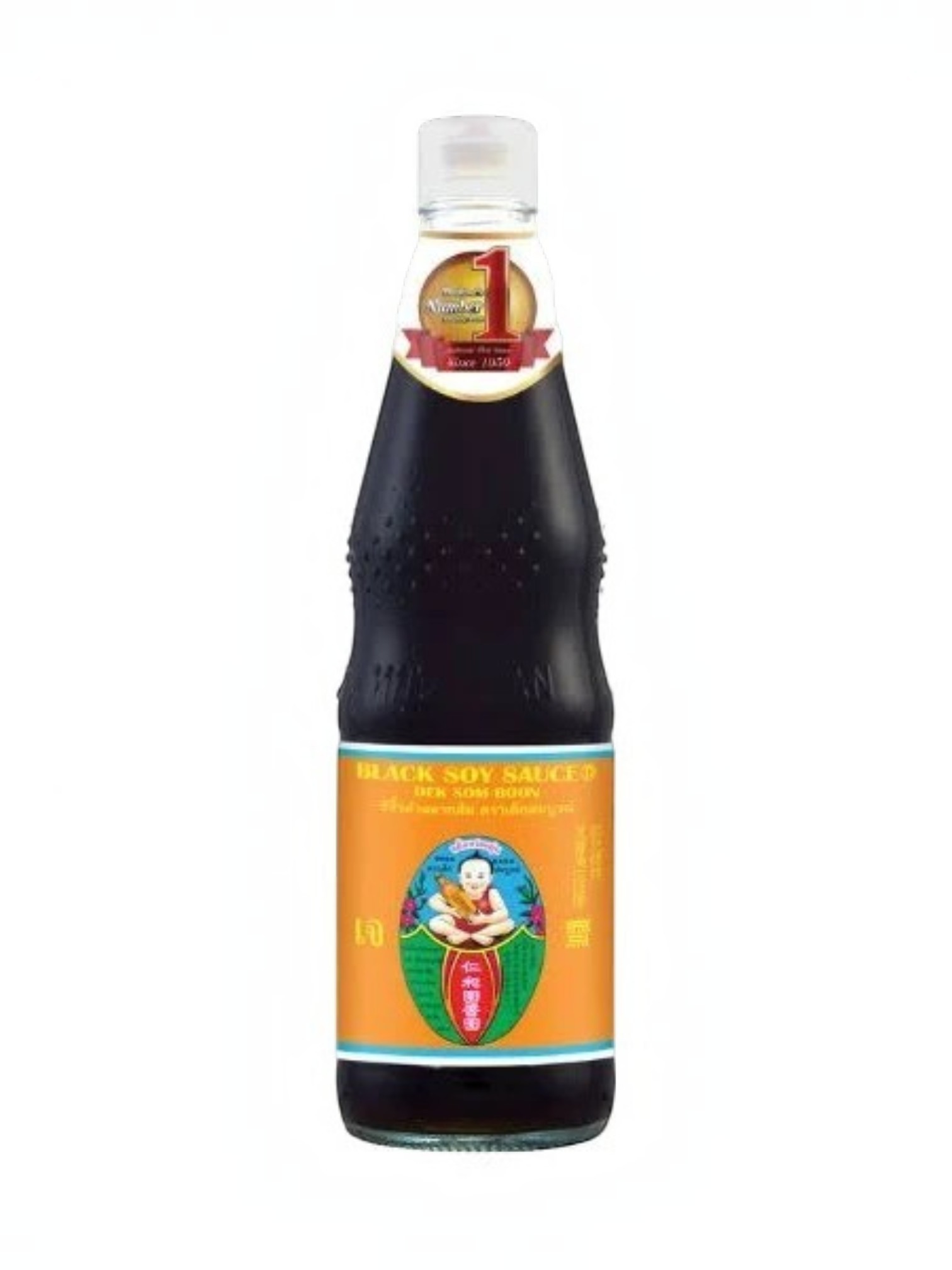 Black Soy Sauce Ⓓ ORANGE Lable 690g_700ml (Dek Som Boon)700 ML (1)