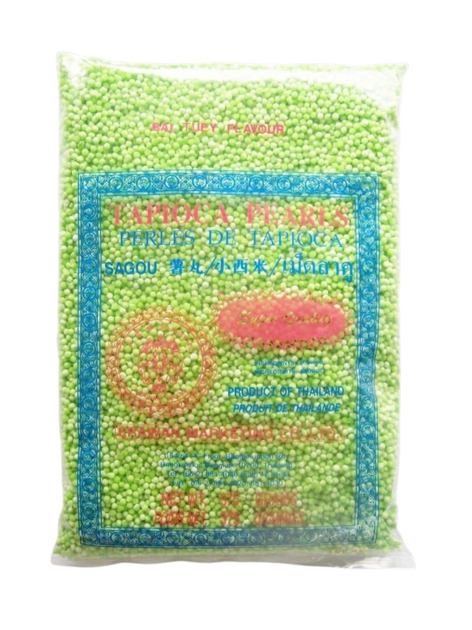 Tapioca Pearls Pandan 375g Erawan