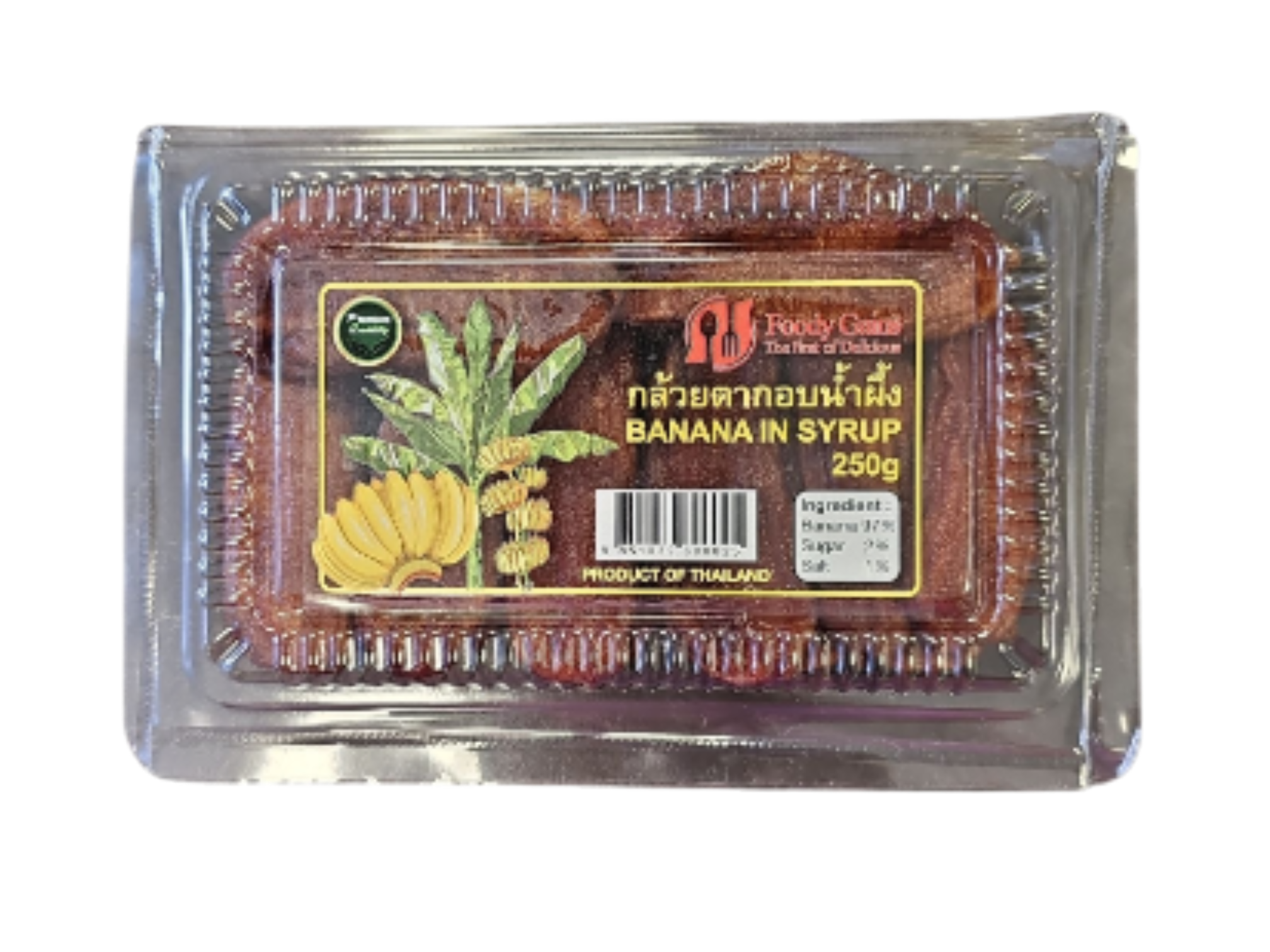 Foody Gains Banan in Syrup 250g กล้วยตากอบน้ำผึ้ง